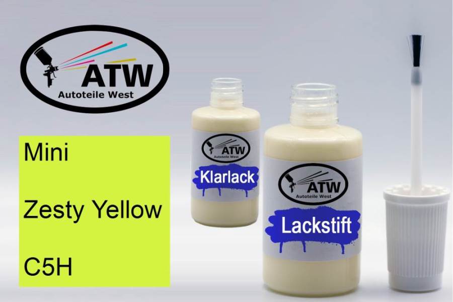 Mini, Zesty Yellow, C5H: 20ml Lackstift + 20ml Klarlack - Set, von ATW Autoteile West.